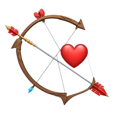 bow and arrow with red heart in the middle sticker
