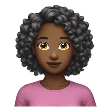 Beautiful black teenager with long black curls sticker