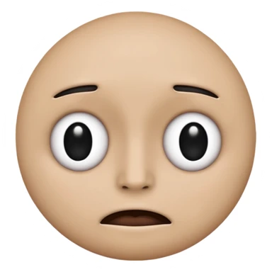 black circle face emoji, no mouth, two unsettling eyes, not realistic sticker