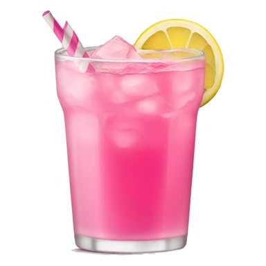 pink drink with lemon slice sticker