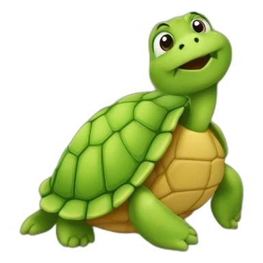 Tortue sur armoire qui mange du poulet sticker