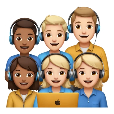 Personas reunidas charlando entre amigos en videoconferencia sticker