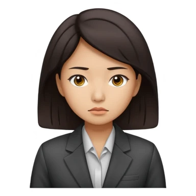 sad asian women office worker sticker