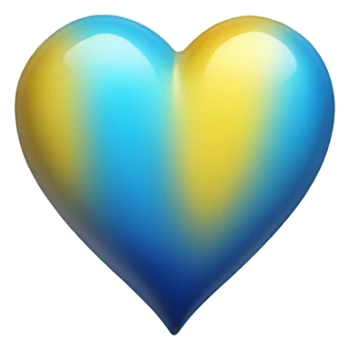 Shiny Yellow and blue ombré heart sticker