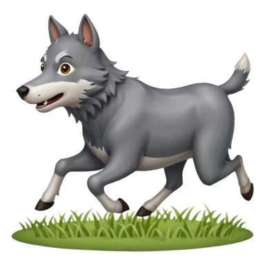 A wolf hunting a cow sticker