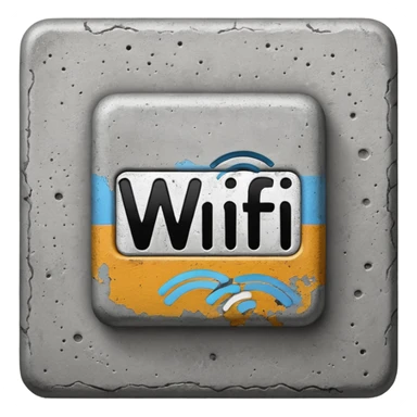 A Block saying "wifi" lying on a street in a quiet village sticker