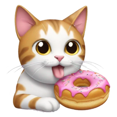 Cat eating donut sticker