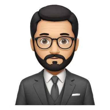 Professor Bentley Dyed black gray hair  frencb beard graying indian guy in suit with a bentley car. Older look with glasses sticker