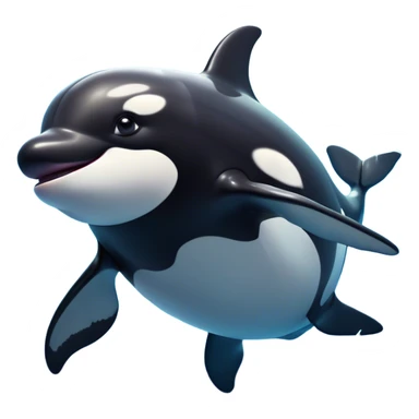 Cinematic Comical orca Portrait Emoji, Head tilted dramatically with an exaggeratedly shocked expression, featuring a sleek black-and-white body with wide, comically expressive eyes full of playful disbelief and animated flippers, Simplified yet hilariously expressive features, highly detailed, glowing with a slightly sassy oceanic glow, high shine, dramatic yet playful, stylized with an air of cheeky marine mischief, soft glowing outline, capturing the essence of a meme-worthy orca that looks ready to make waves with its hilariously dramatic antics! sticker