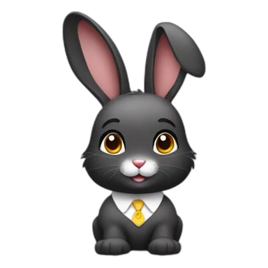 a cute black customer service rabbit sticker