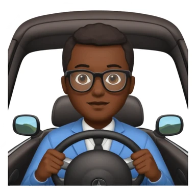 hombre negro con lentes conduciendo sticker