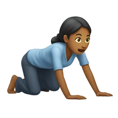 Woman crawling sticker