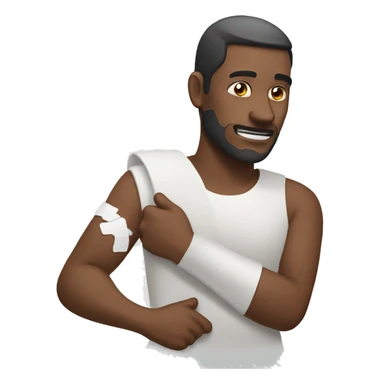 man with broken arm plaster sticker