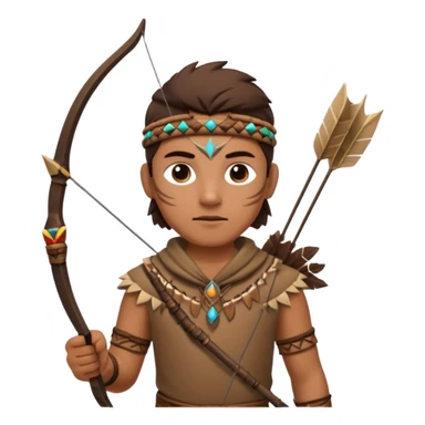 The classic hunter image with a bow and arrow on his back, dressed in brown with some animal made decorations sticker