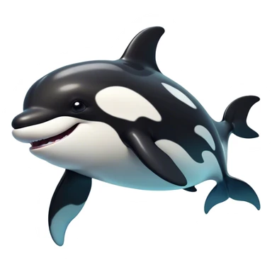Cinematic Comical orca Portrait Emoji, Head tilted dramatically with an exaggeratedly shocked expression, featuring a sleek black-and-white body with wide, comically expressive eyes full of playful disbelief and animated flippers, Simplified yet hilariously expressive features, highly detailed, glowing with a slightly sassy oceanic glow, high shine, dramatic yet playful, stylized with an air of cheeky marine mischief, soft glowing outline, capturing the essence of a meme-worthy orca that looks ready to make waves with its hilariously dramatic antics! sticker