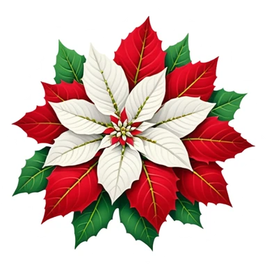 Red and white poinsettia sticker