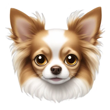Brown and white long-haired Chihuahua sticker