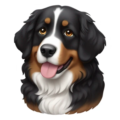 Emoji of a very cute Bernese mountain dog and the text “TY” for thank you sticker