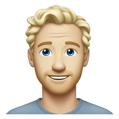 light curl blonde 30yo man blue eyed pale skin sticker