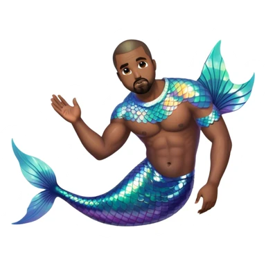 Kanye west with a mermaid fish body gay fish sticker