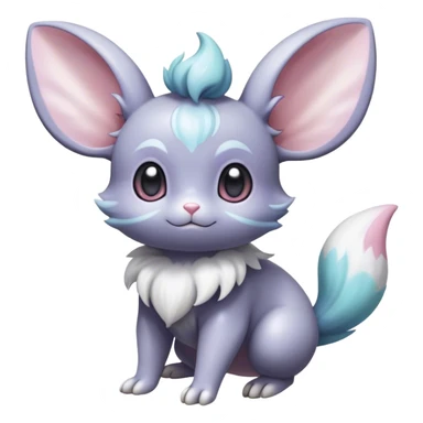 Shiny Vibrant Colorful Rare Minccino-Espurr-Cinccino-creature-hybrid sticker