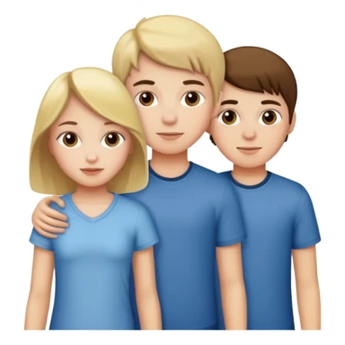 2 girls 1 boy siblings sticker