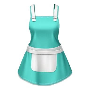 Realistic isolated flat tiffany blue apron tied in the front.  sticker
