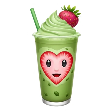 iced matcha latte strawberry  sticker