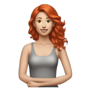 red hair woman take yo the Photoroom sticker