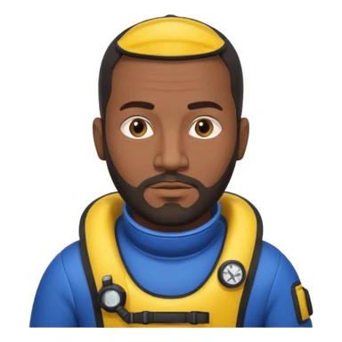 Moroccan Male 38, dark hair, short beard, slightly overweight, scuba diving sticker