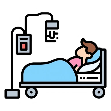 medical sleep lab with patient connected to sleep monitoring equipment for polysomnography sticker