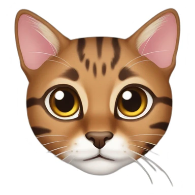 Brown cute Bengal cat sticker
