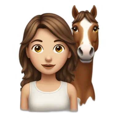 Brown haired Girl with a spotted horse sticker