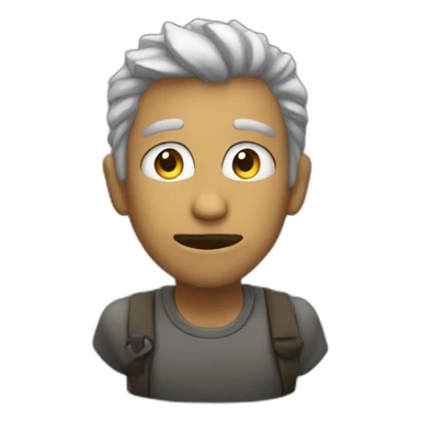 Persona asiendo el mewing sticker