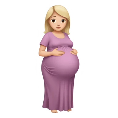 very heavily pregnant overdue woman with very  very big and large belly  sticker
