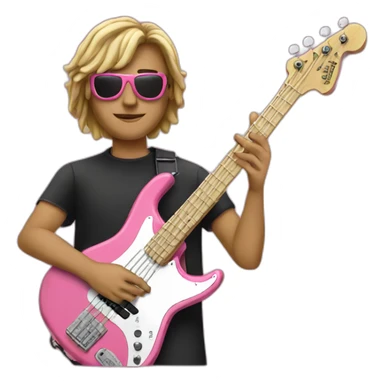 fingers_play-bassguitar-pink sticker