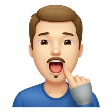  man Yawning  sticker