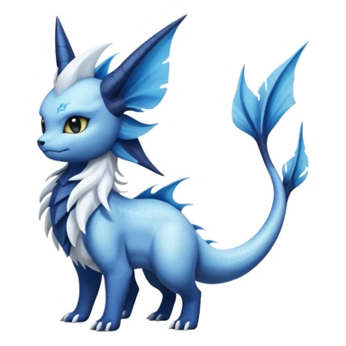 Vaporeon-Samurott-Absol-Fakémon-hybrid-creature (full body)  sticker