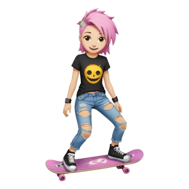 Skater punk girl mugshot smiling sticker
