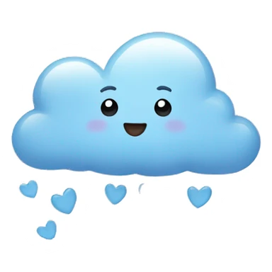Cloud raining hearts sticker