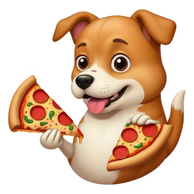 dog eating pizza sticker