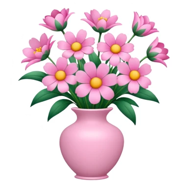 vase of pink flowers sticker