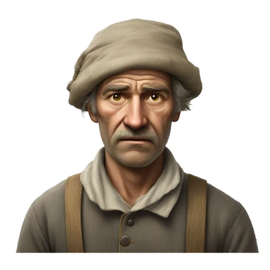 peasant in an old shirt during the 1917 revolution in russia photorealistic serious sticker