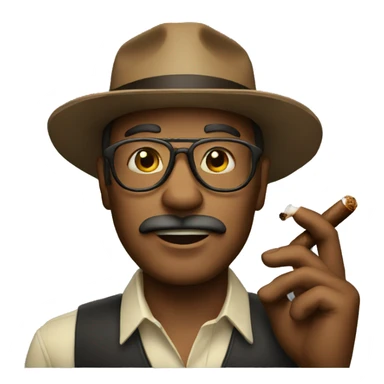 man with cigar sticker