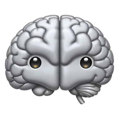 brain with shiny sparkles, flat cartoon emoji style sticker