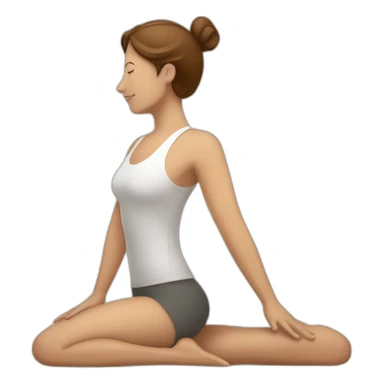 Yoga white woman brown hair downward dog sticker