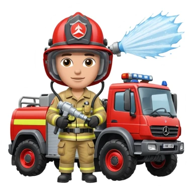 machine water cannon Mercedes-Benz Unimog in UK sticker