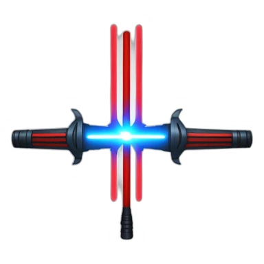 two lightsabers, red and blue crossing each other sticker