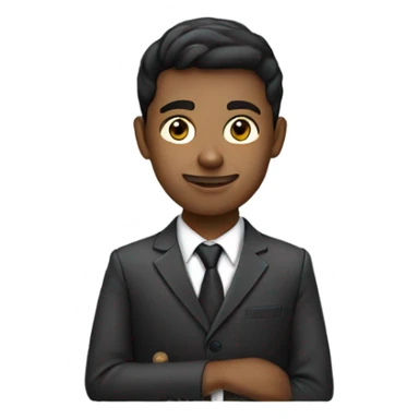 Young men in a professional suit and with the laptop sticker