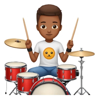 drummer at drum kit sticker